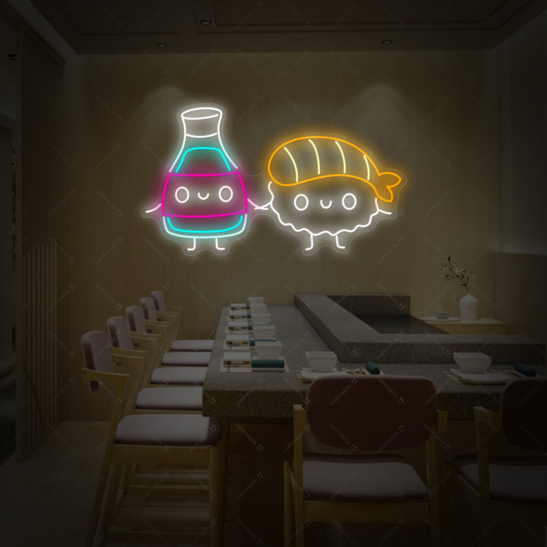 Sushi Insegna al neon, Decorazione ristorante giapponese