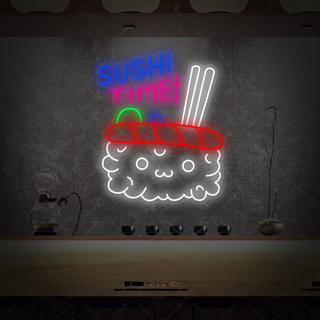 Sushi Time Insegna al neon, Decorazione ristorante giapponese