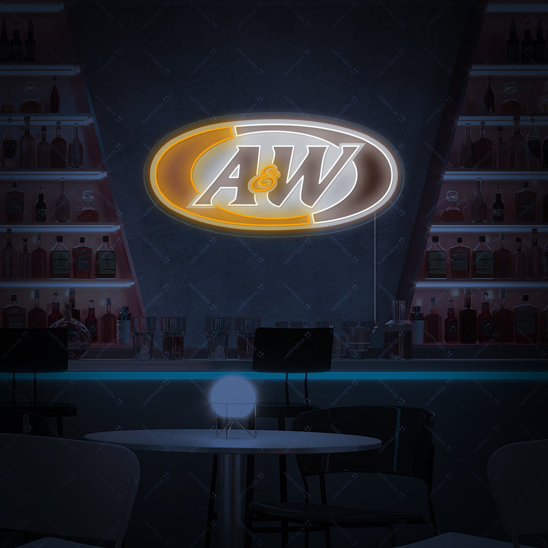 "Logo birra A&W" Insegna al neon