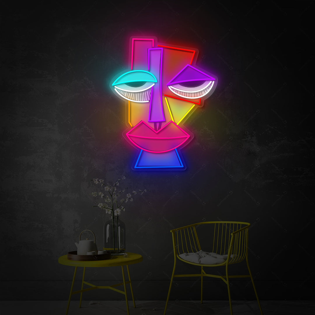 "Picasso con Volto Astratto" Insegna al neon