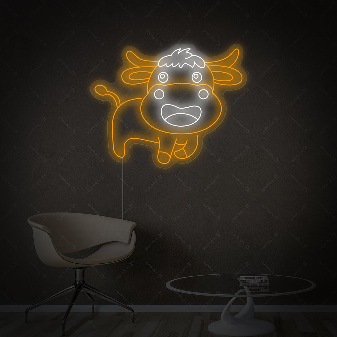 "Mucca neonata" Insegna al neon