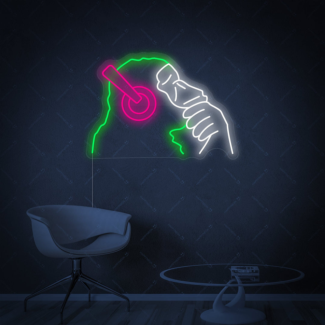 "Scimmia DJ di Banksy" Insegna al neon