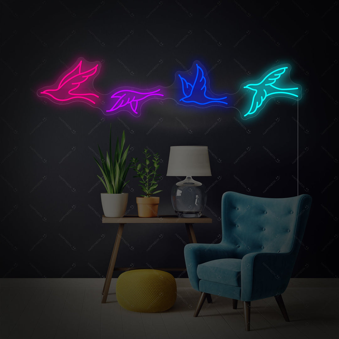 "Uccelli" Insegna al neon