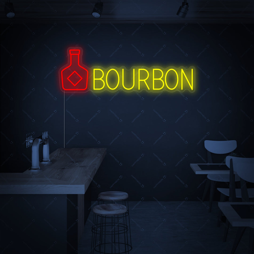 "Bourbon" Insegna al neon