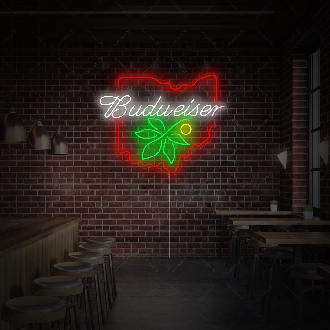"Bud Ohio Buckeye" Insegna al neon