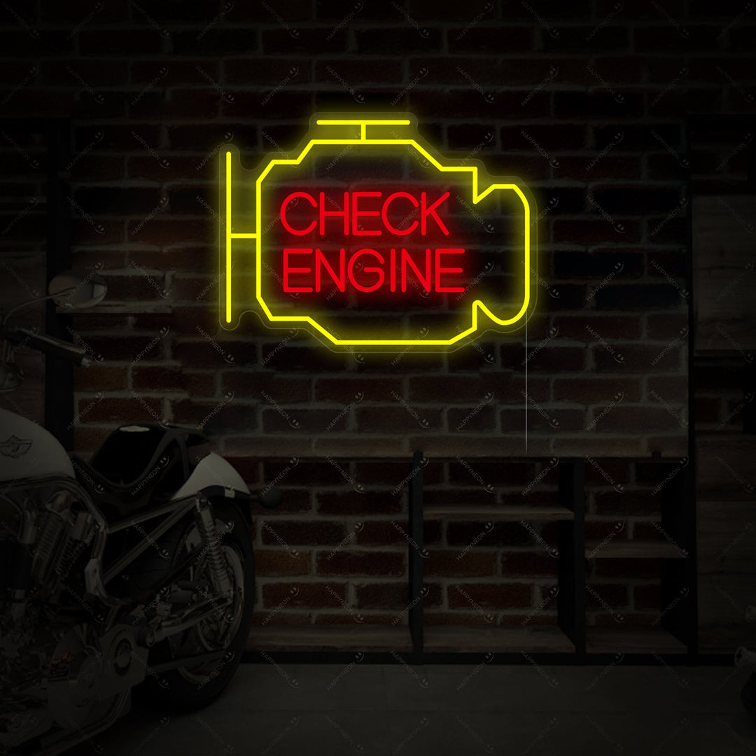 "Check Engine" Insegna al neon
