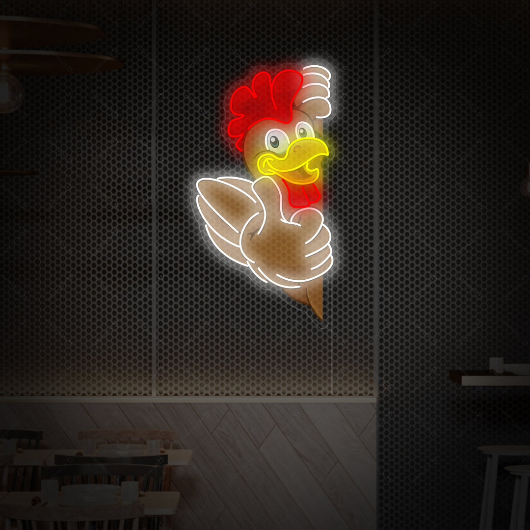 "Pollo Pollici in su" Insegna al neon