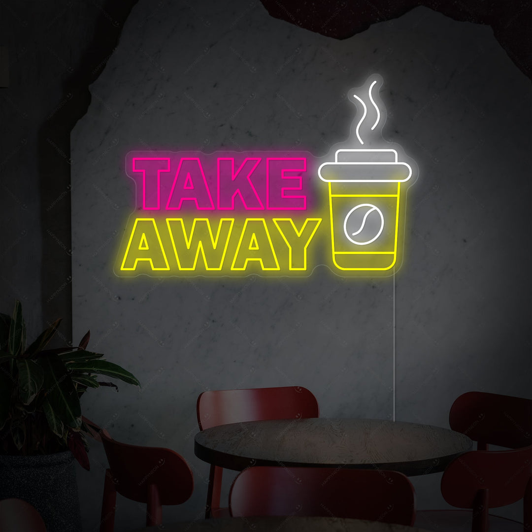 "Coffee Take Away" Insegna al neon
