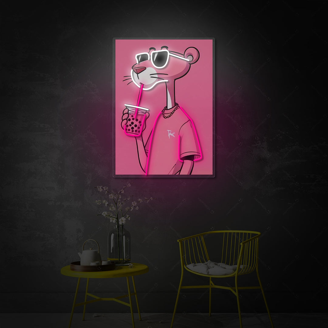 "Vibrazioni Boba Panther Cool" Insegna al neon