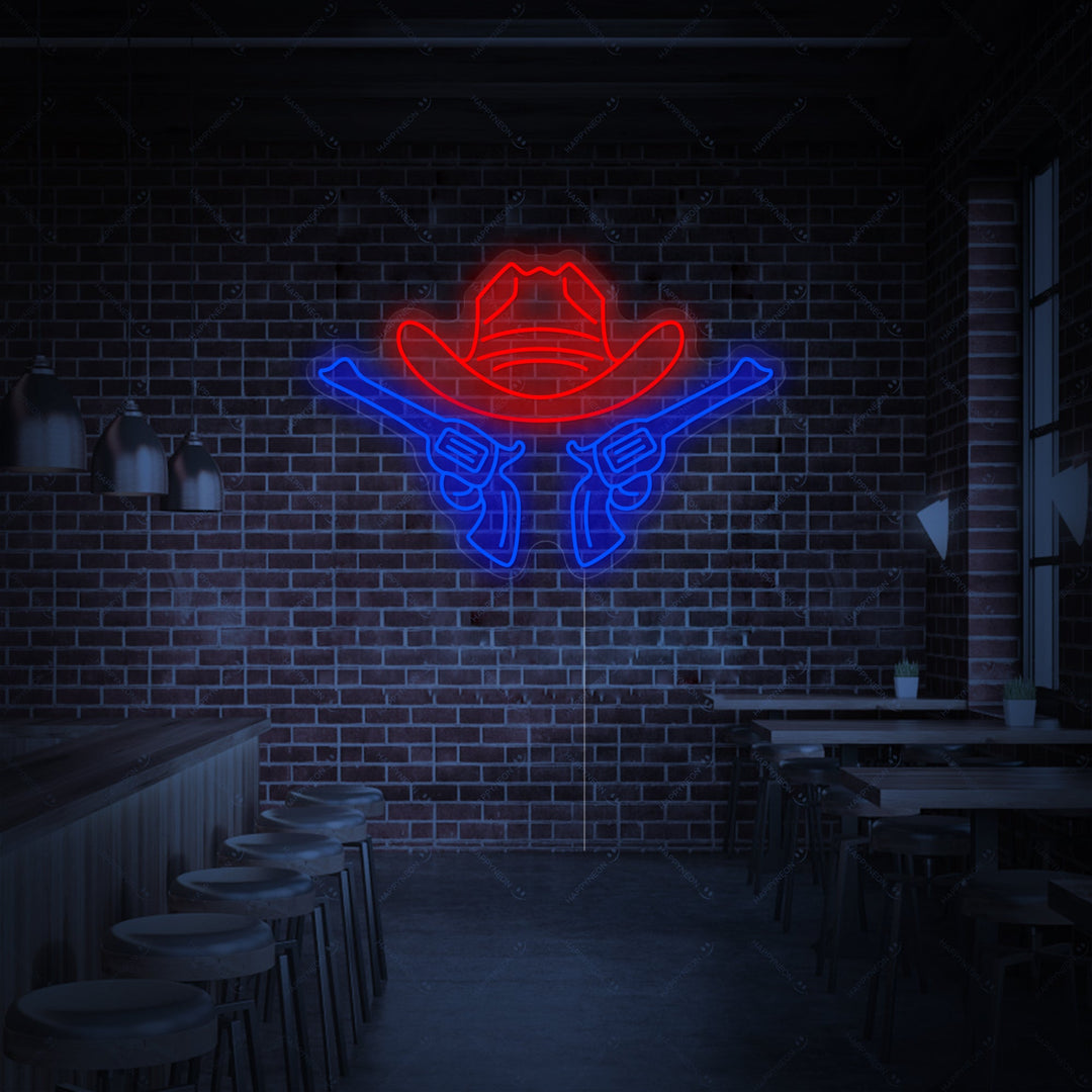 "Cappello da cowboy" Insegna al neon