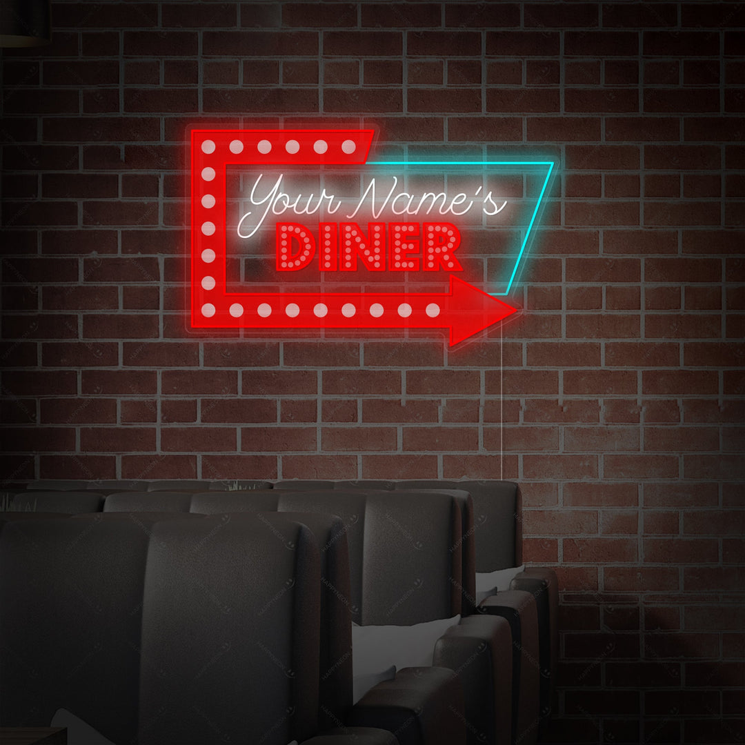 "Logo personalizzato della tavola calda" Insegna al neon