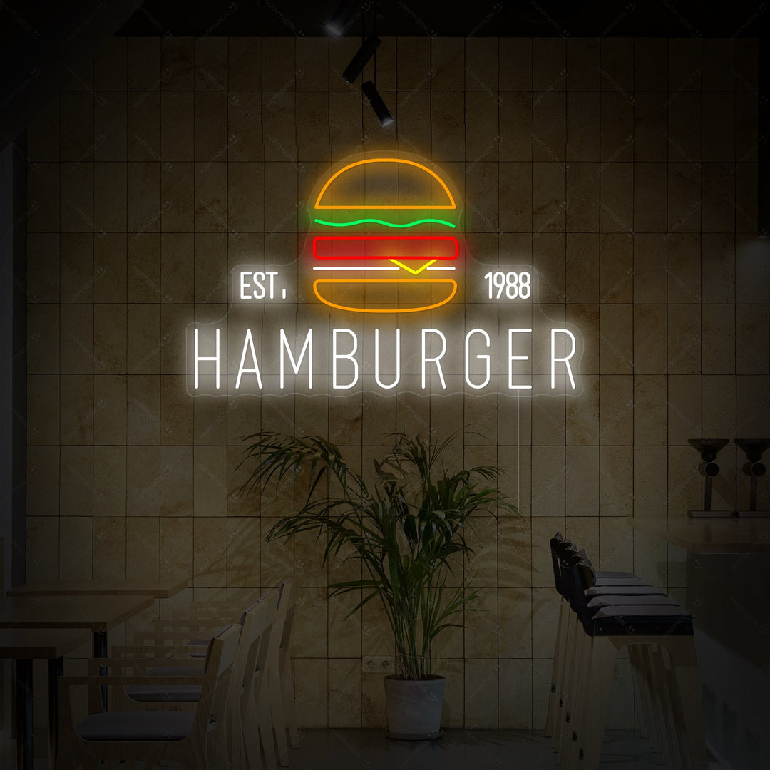 "Logo hamburger personalizzato" Insegna al neon