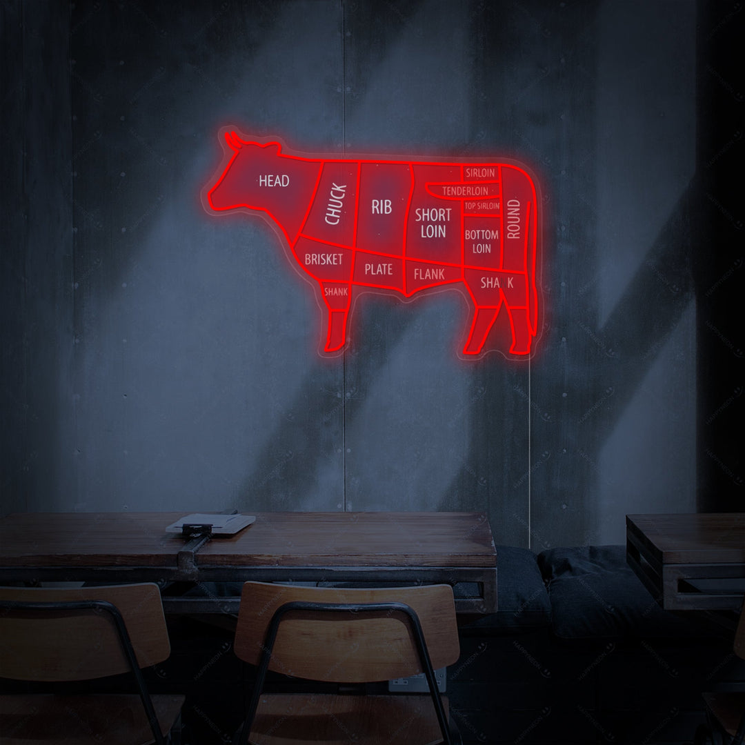 "Taglio di manzo" Insegna al neon