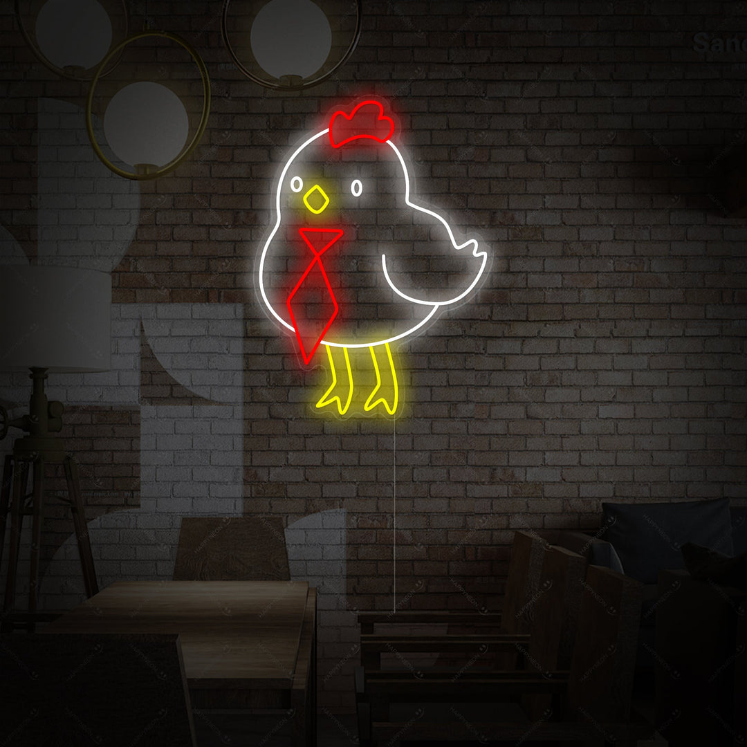 "Pollo carino" Insegna al neon