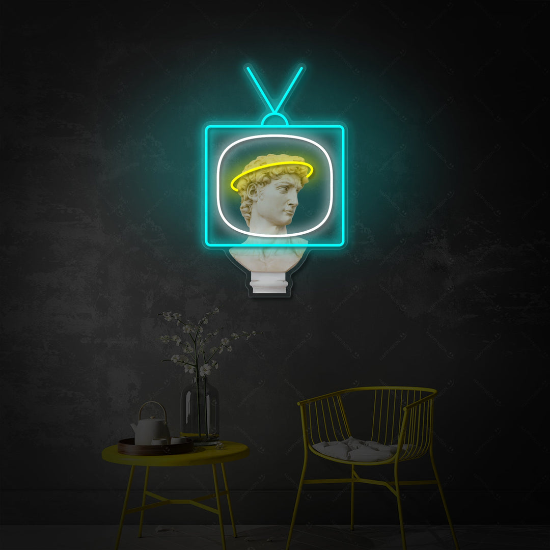 "David Broadcast" Insegna al neon