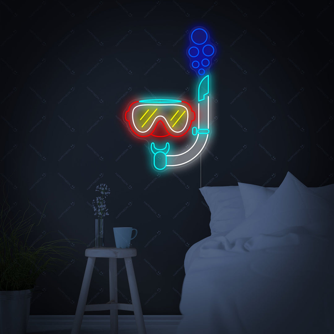 "Immersione Maschera Snorkel" Insegna al neon
