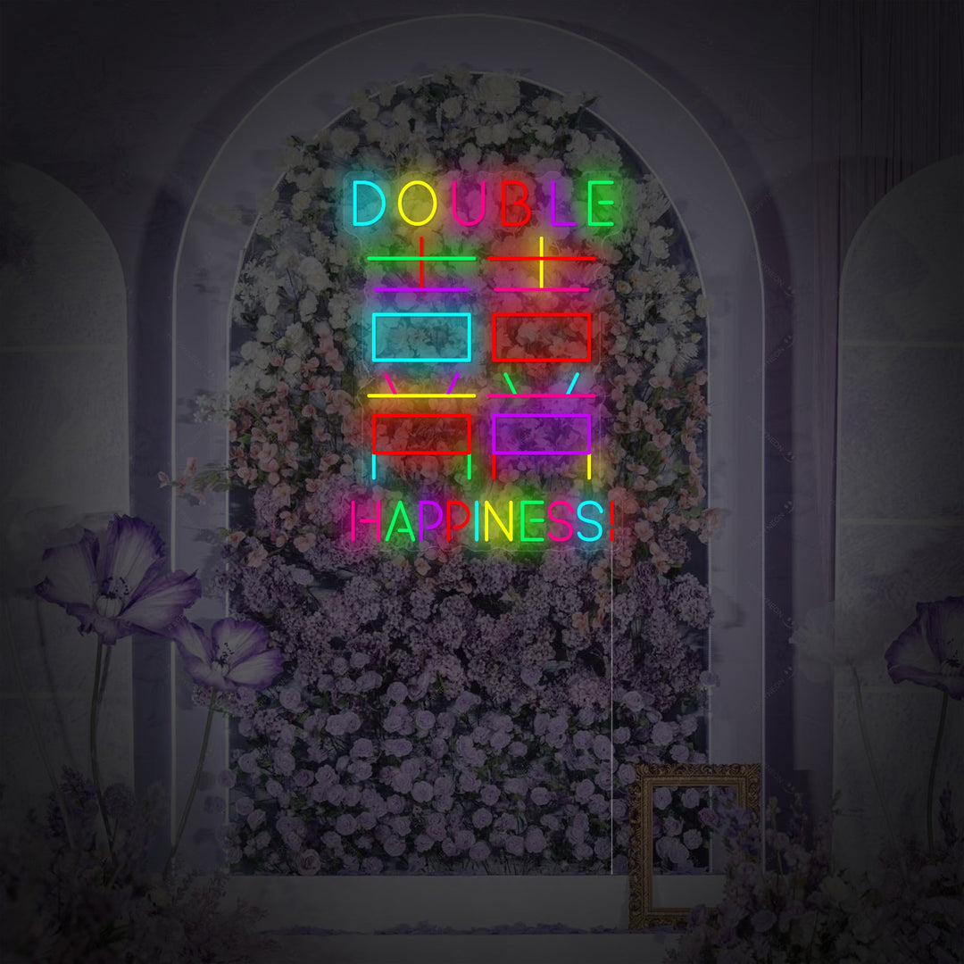 "Doppia felicità" Insegna al neon