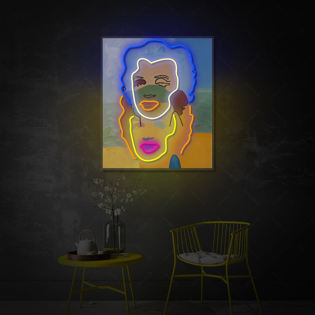 "Doppio Ritratto" Insegna al neon