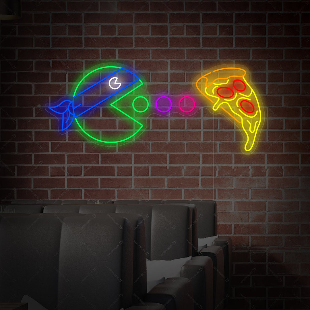 "Mangia pizza" Insegna al neon