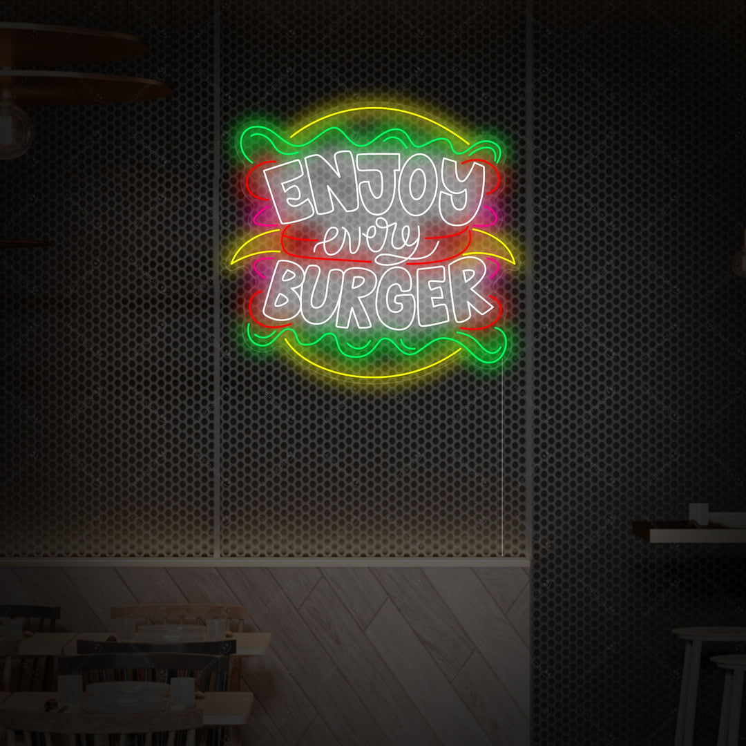 "Enjoy Every Burger" Insegna al neon