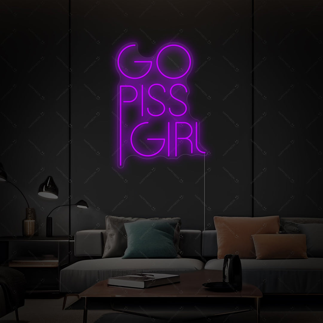 "Go Piss Girl" Insegna al neon