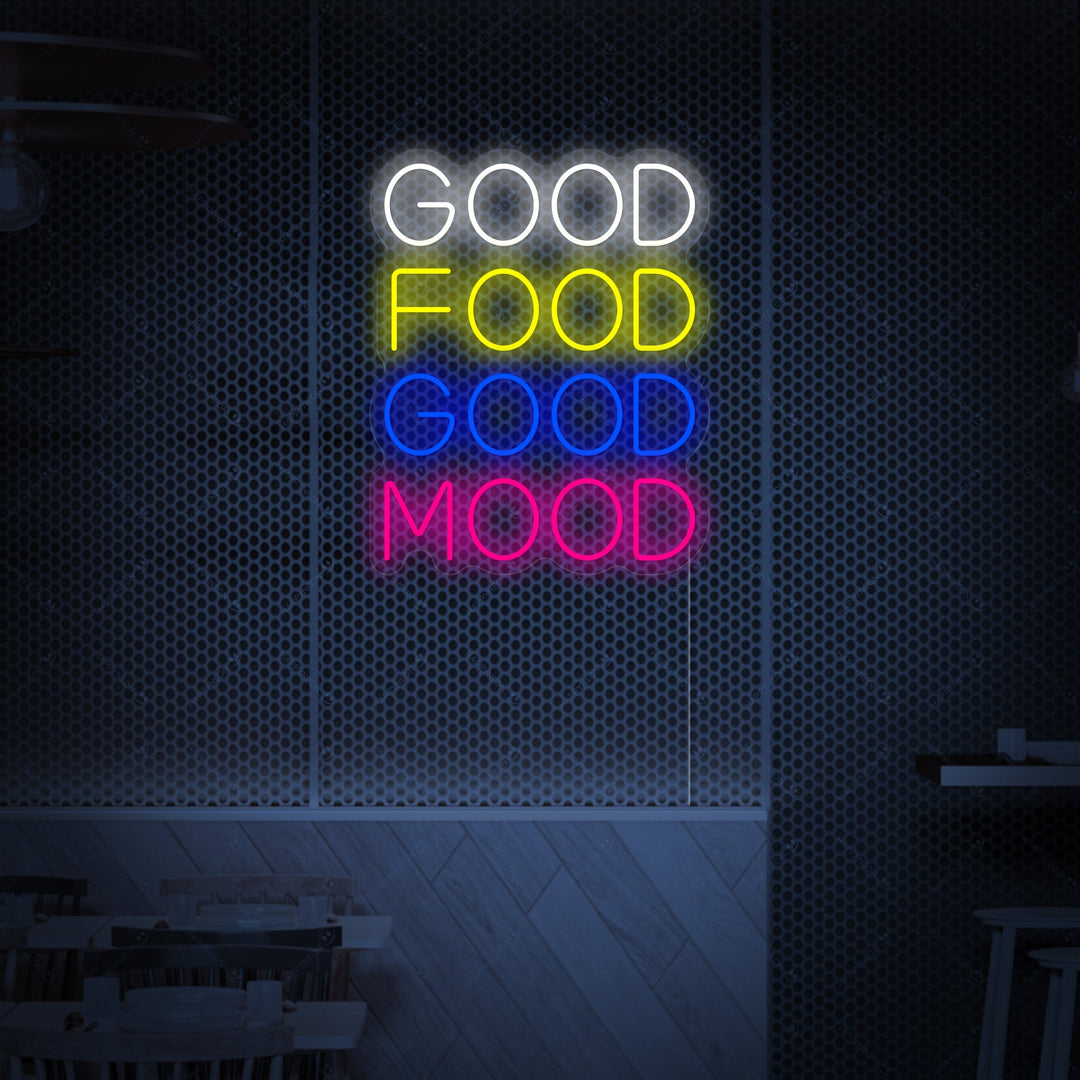 "Good Food Good Mood" Insegna al neon