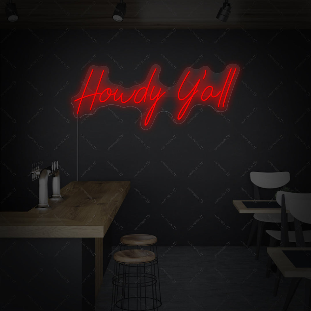 "Howdy Y'all" Insegna al neon