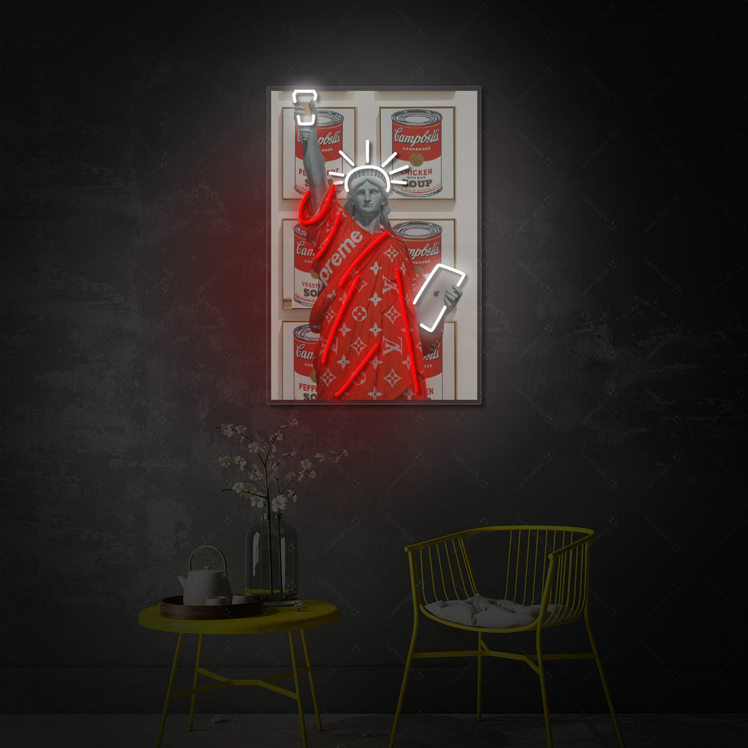 "Pop Art Hype Liberty" Insegna al neon