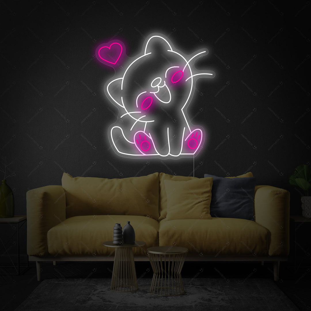 "Gatto kawaii" Insegna al neon
