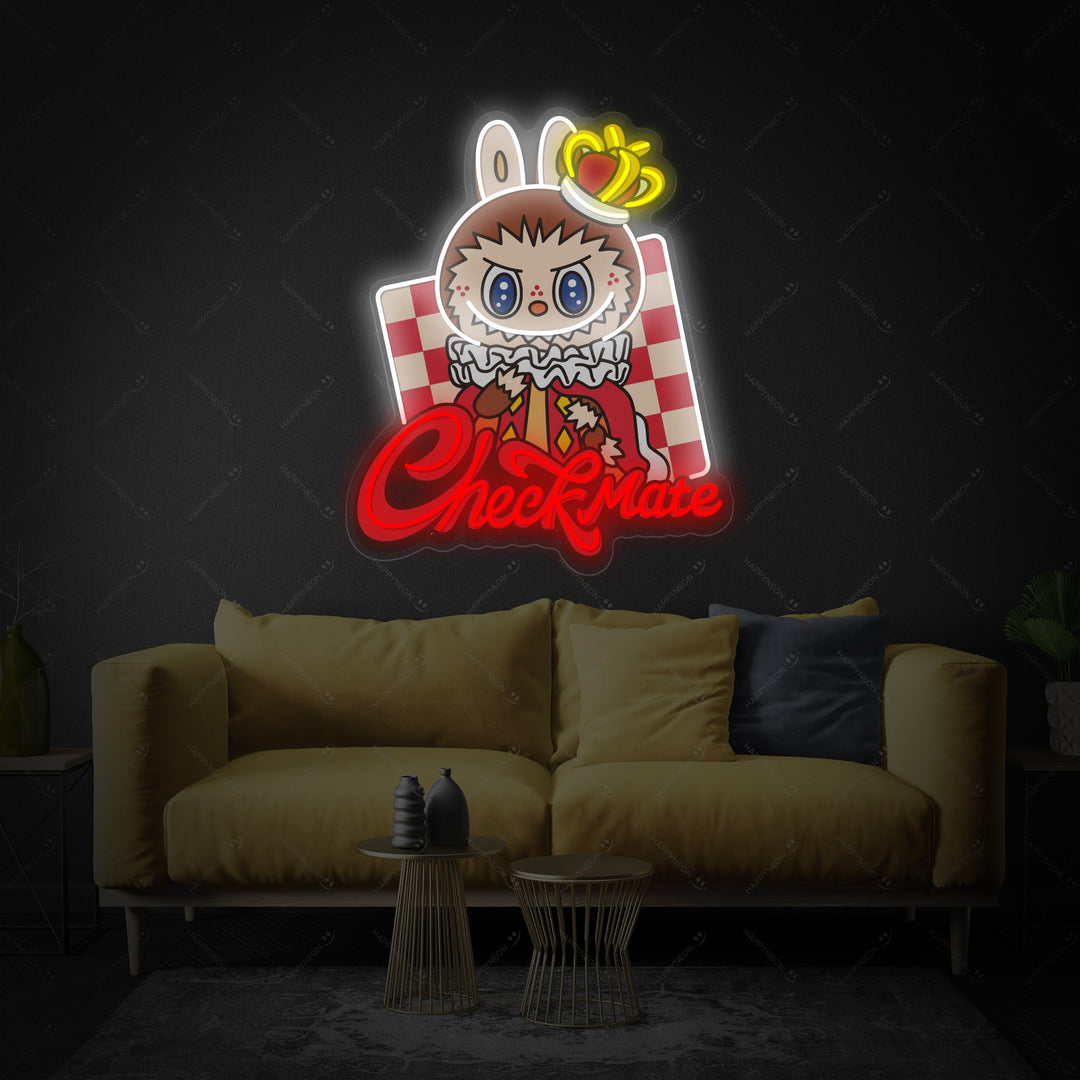 "Labubu Let's Checkmate" Insegna al neon