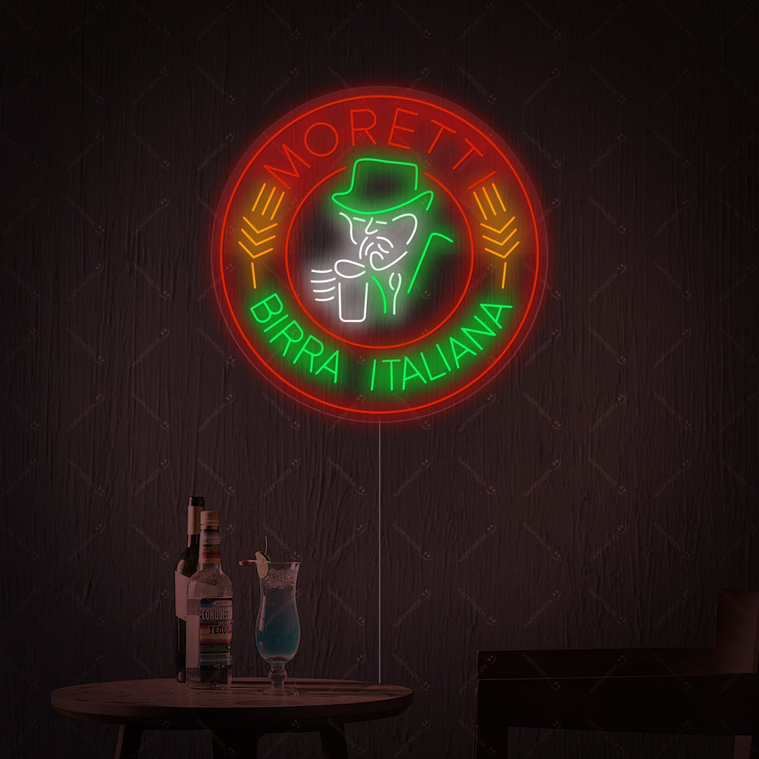 "Moretti Birra Italiana" Insegna al neon