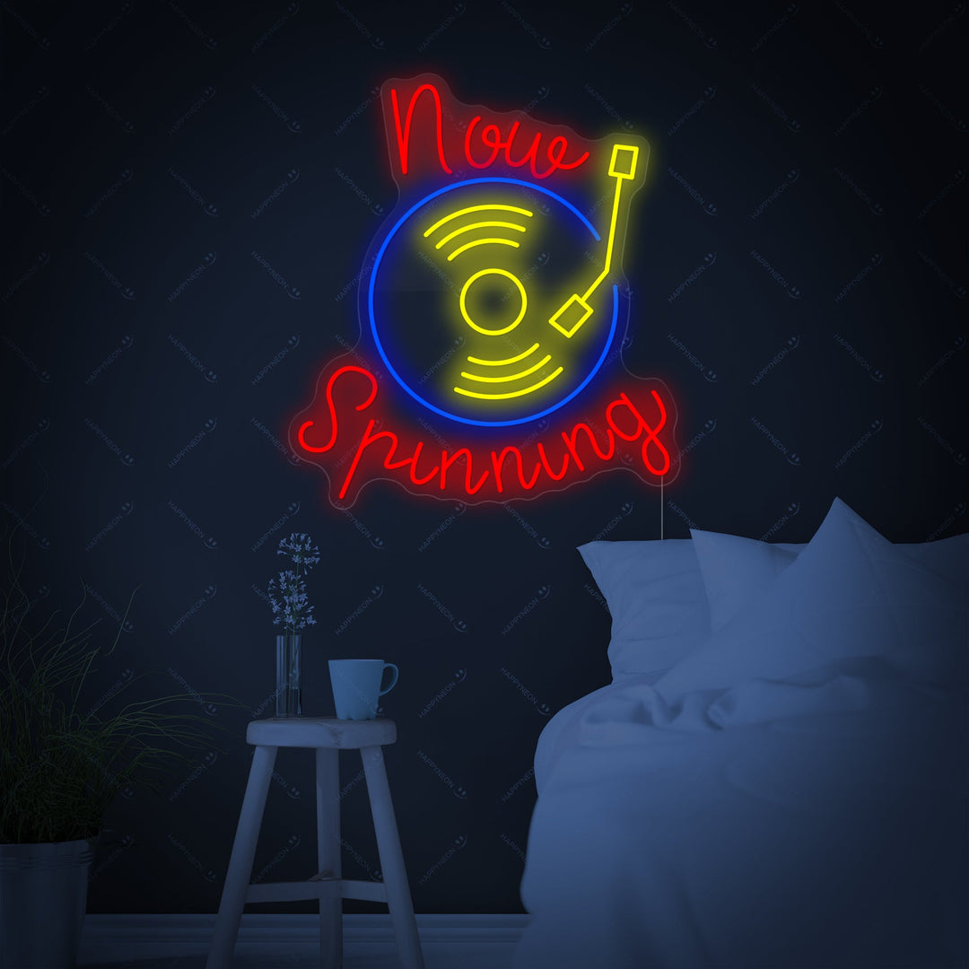 "Now Spinning" Insegna al neon