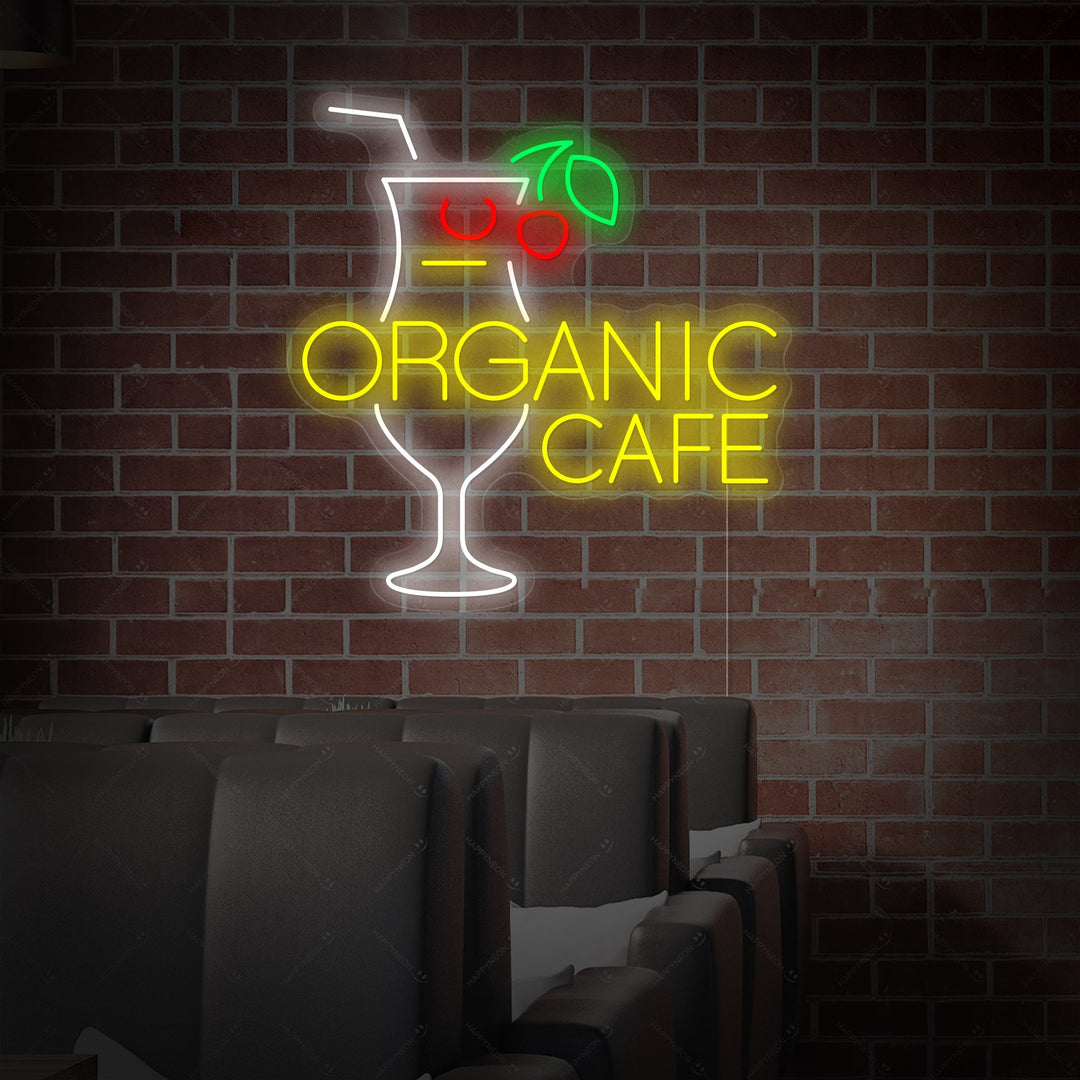"Organic Cafe" Insegna al neon