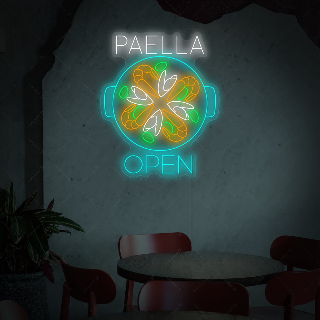 "Paella Open" Insegna al neon