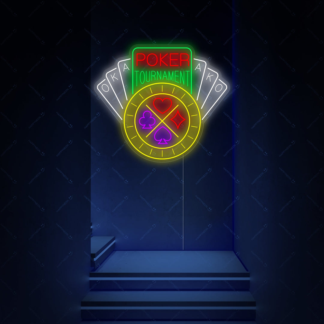"Poker Tournament" Insegna al neon