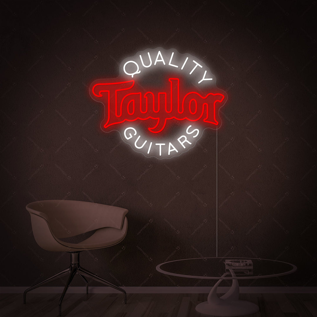 "Quality Taylor Guitars" Insegna al neon