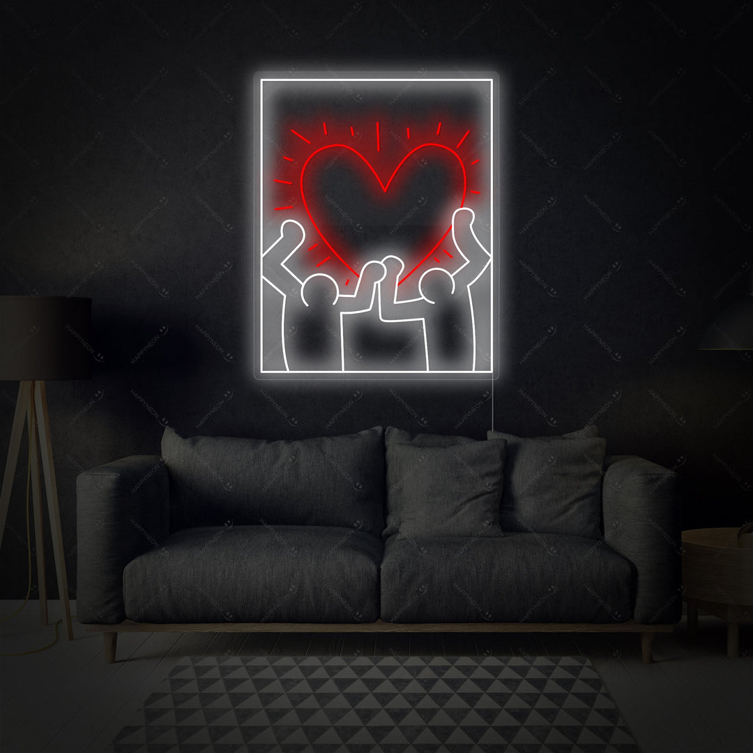 "Cuore radioso" Insegna al neon