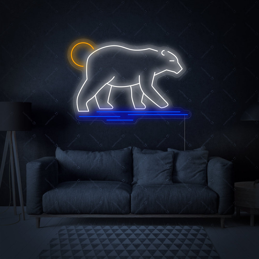 "Orso polare che cammina" Insegna al neon