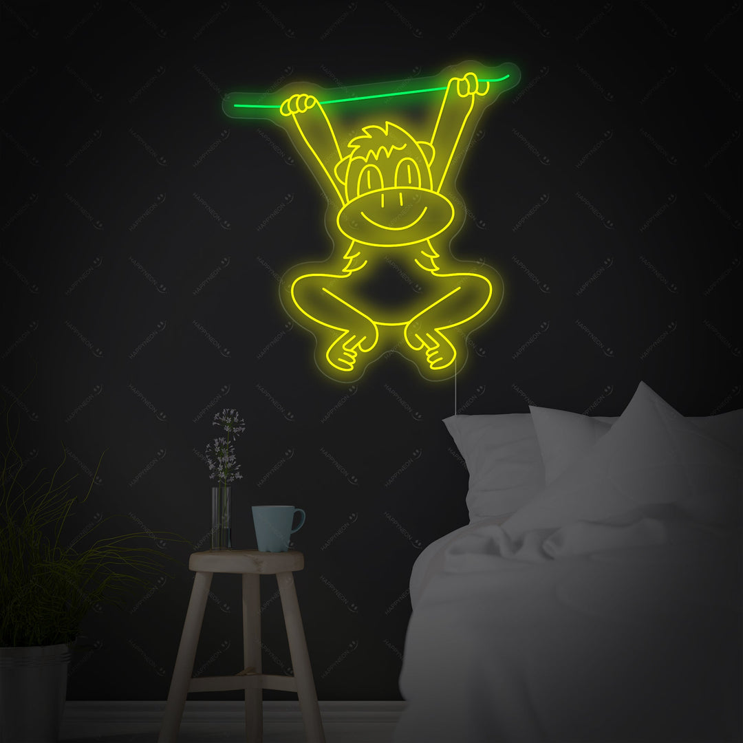 "Scimmia che dondola" Insegna al neon
