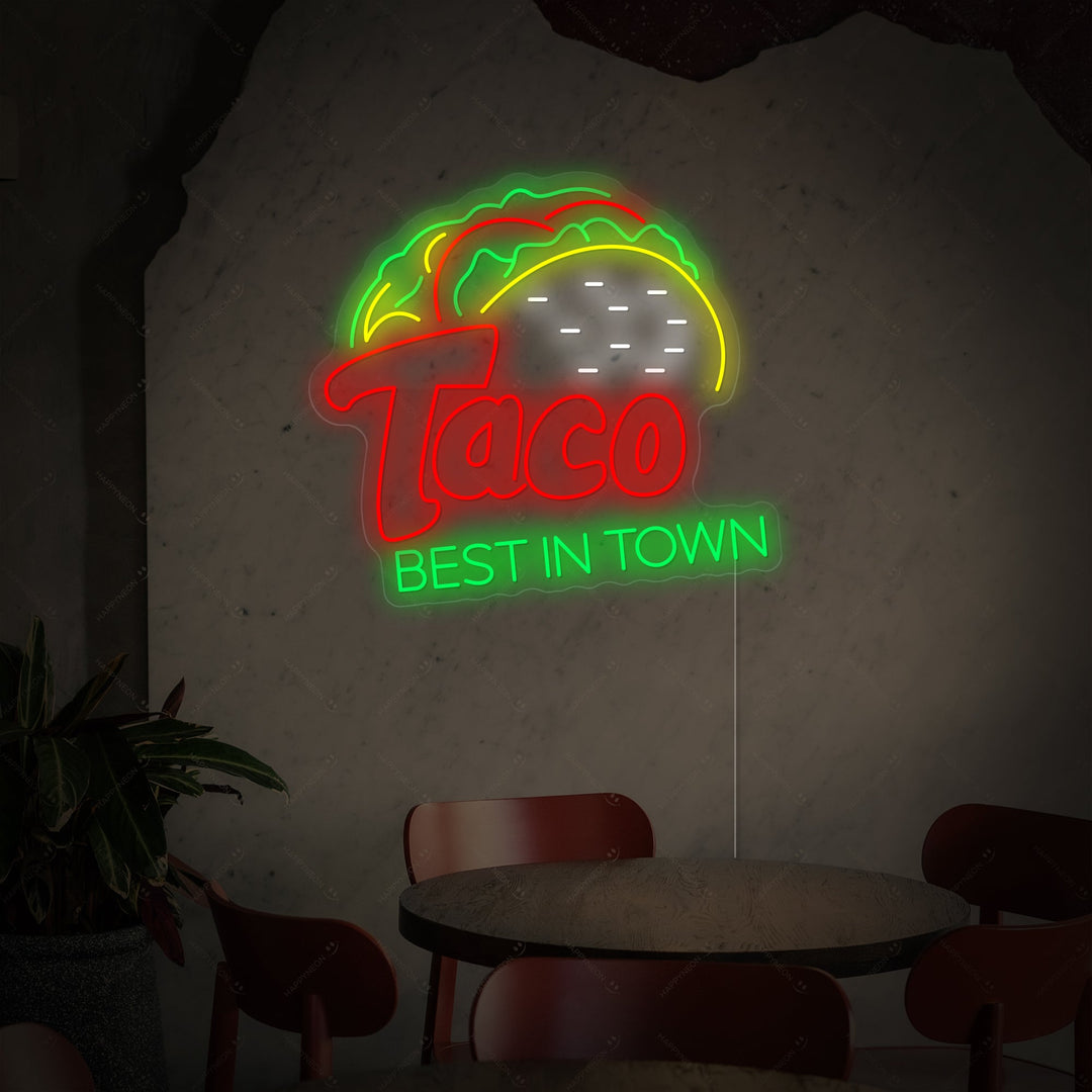 "Taco Best In Town" Insegna al neon