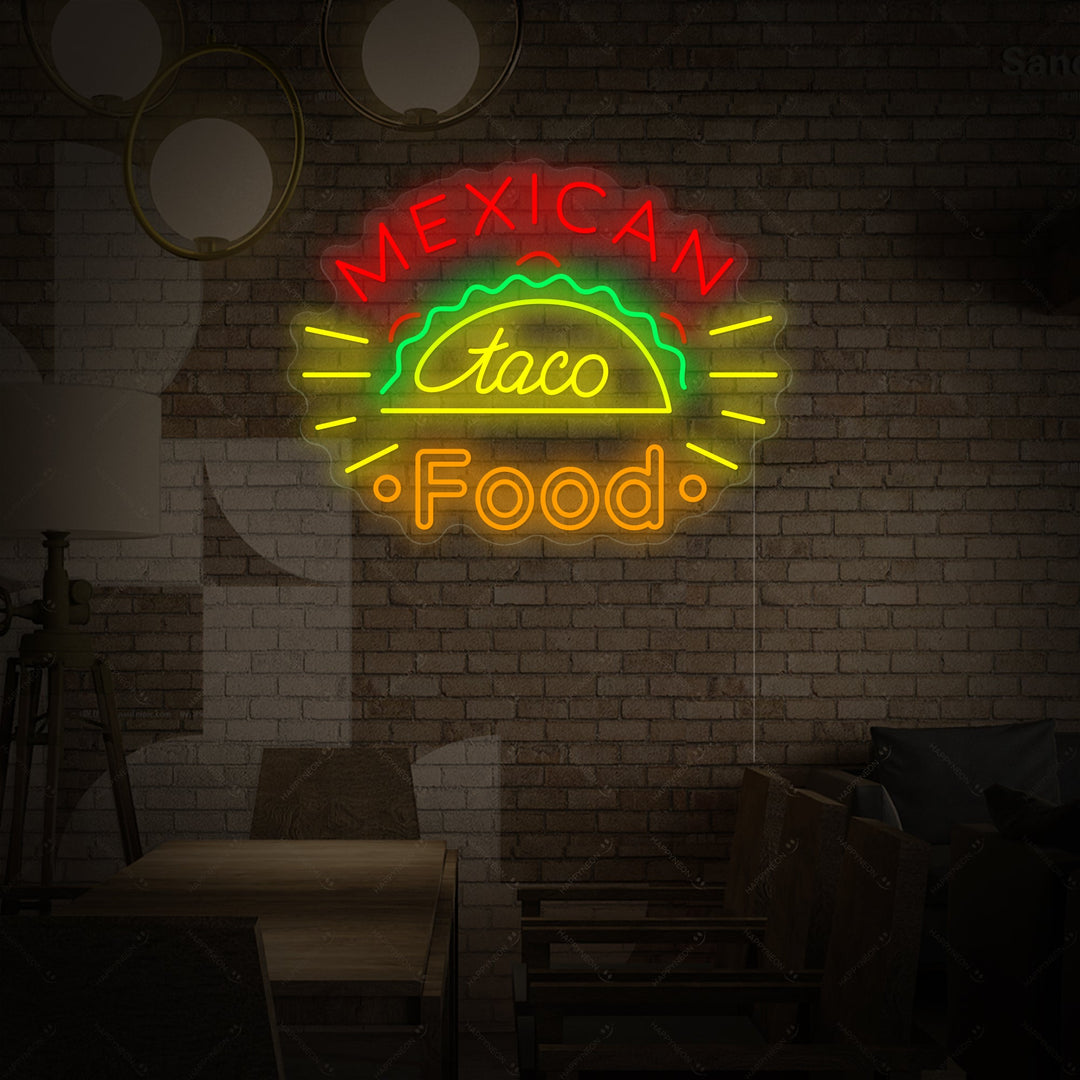 "Taco Mexican Food" Insegna al neon