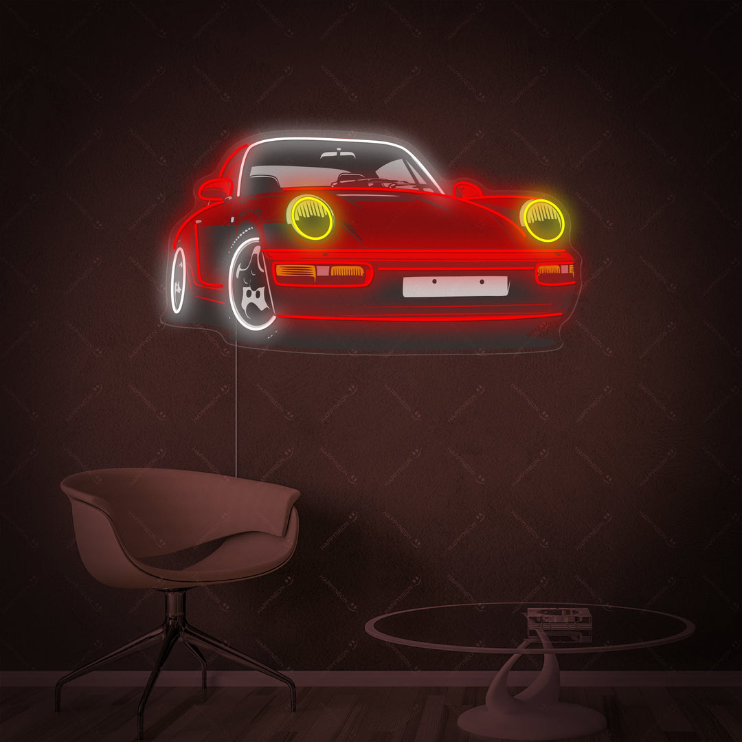 "Porsche Turbo auto" Insegna al neon