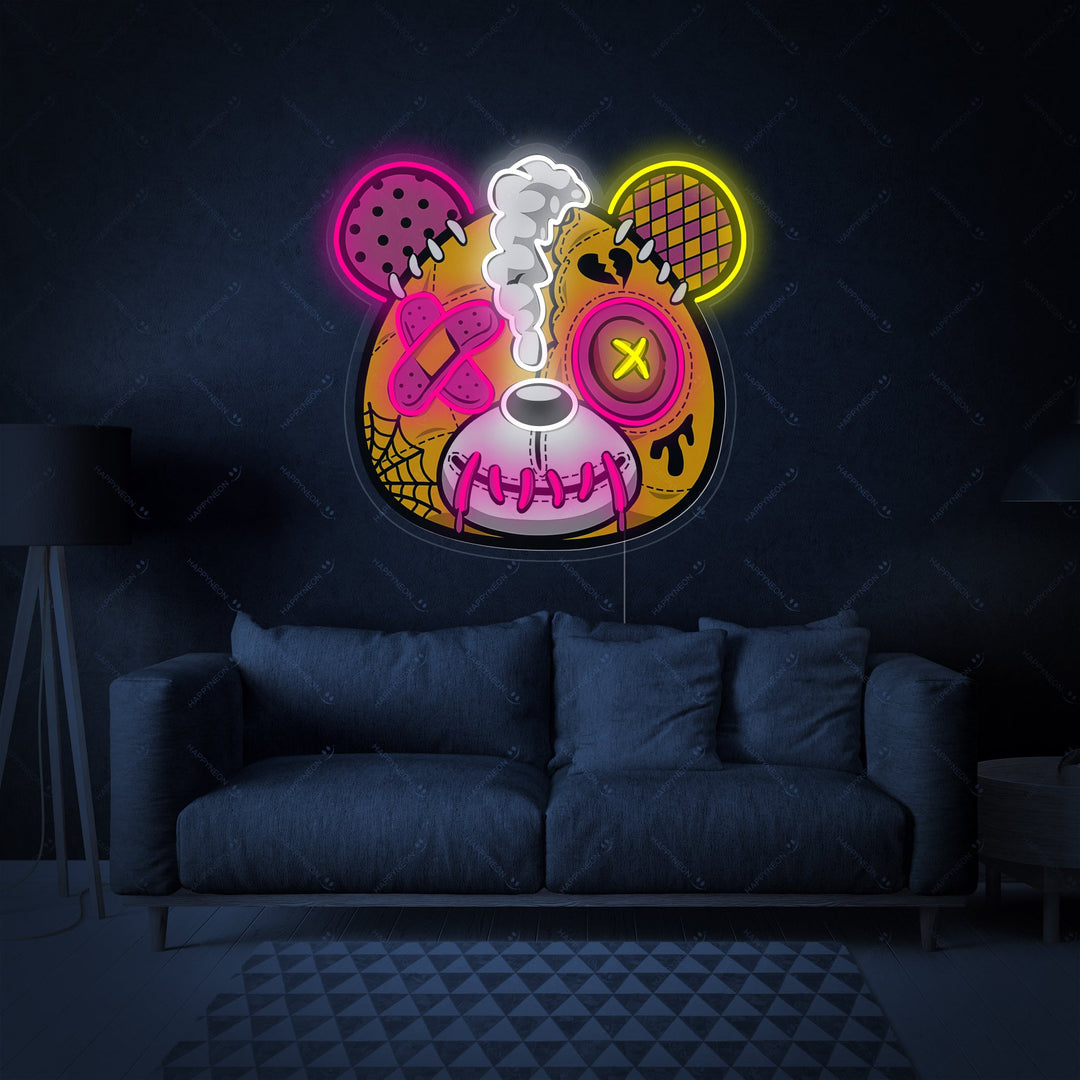"Orsetto di peluche zombie" Insegna al neon