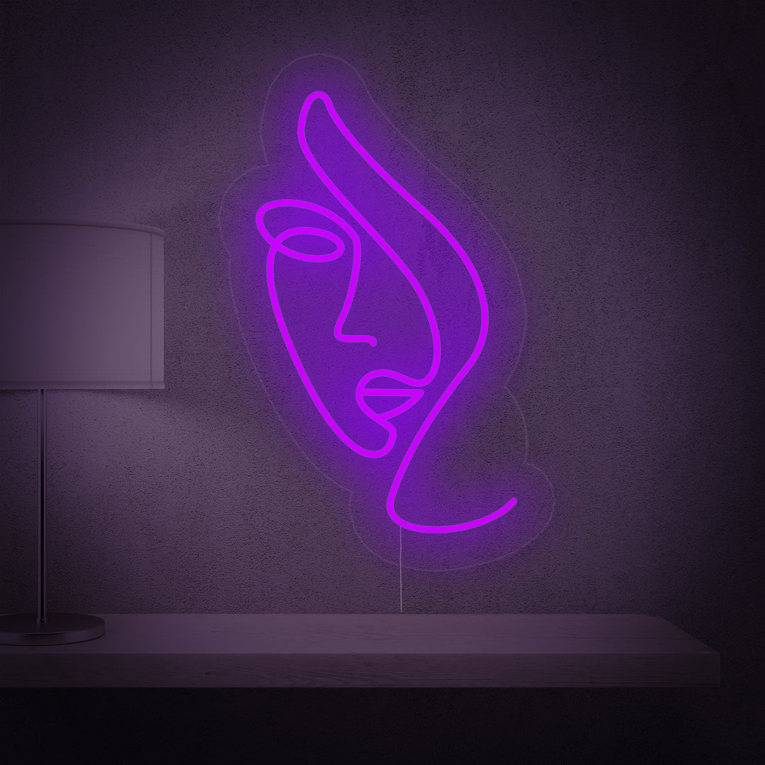 "Viso Astratto Di Donna" Insegna al neon