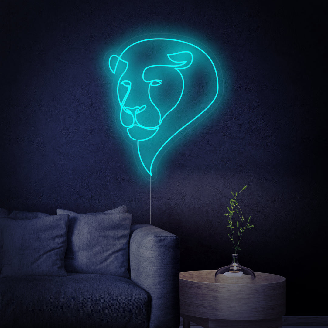 "Faccia Di Leone Astratto" Insegna al neon
