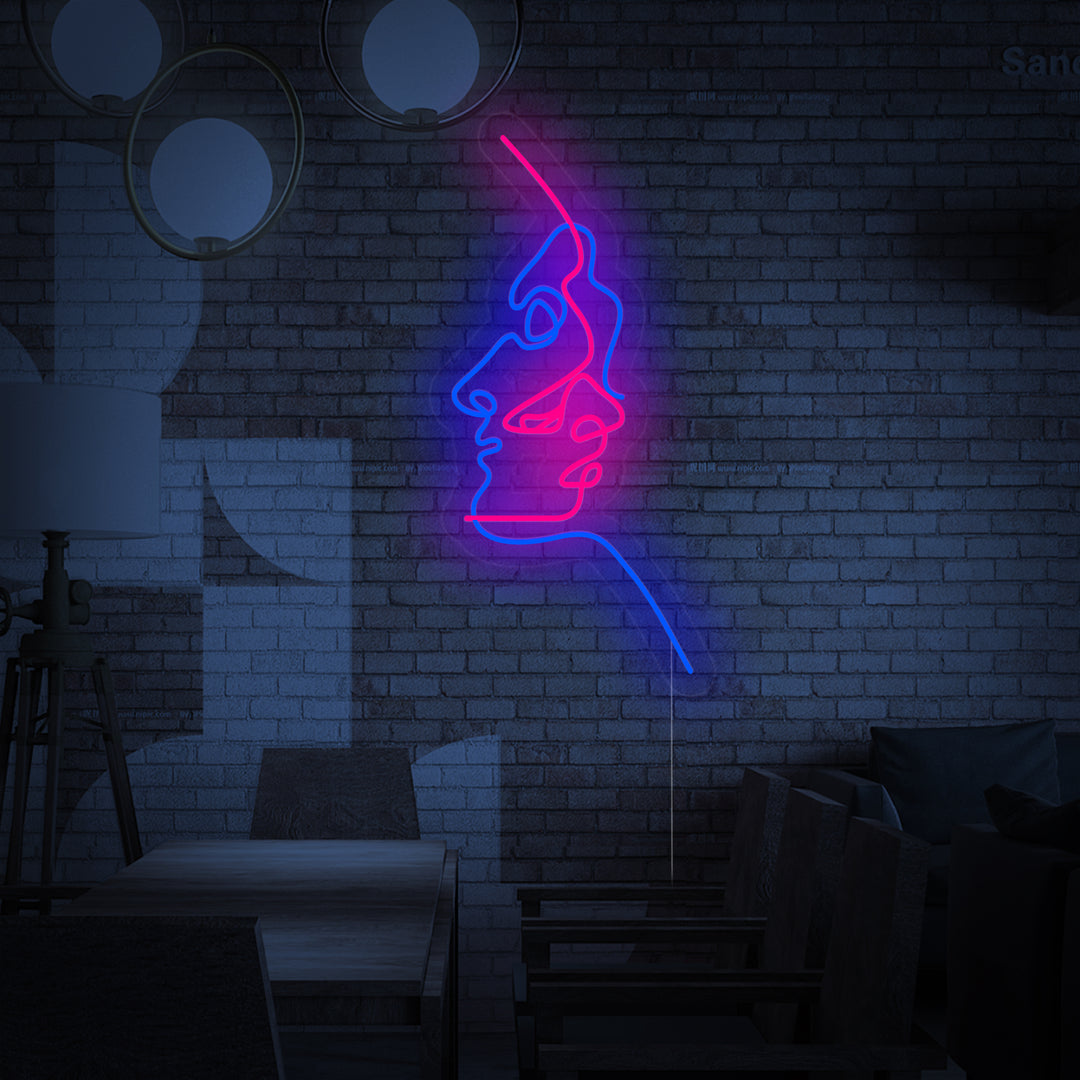 "Astratto Due Volti" Insegna al neon