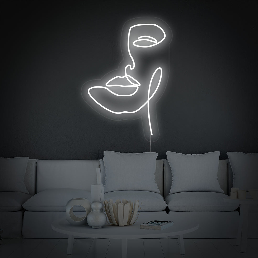"Volto Di Donna Astratto" Insegna al neon