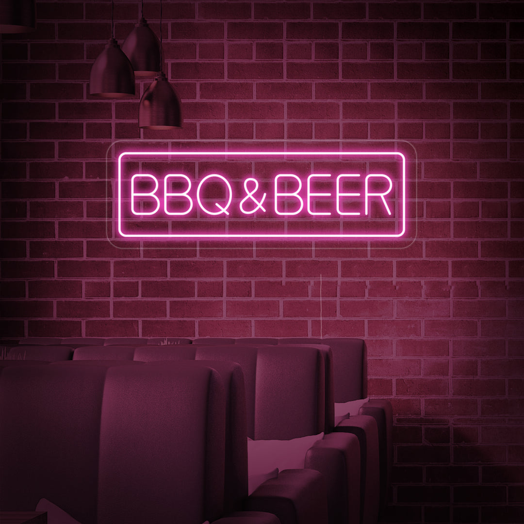 "BBQ Beer" Insegna al neon