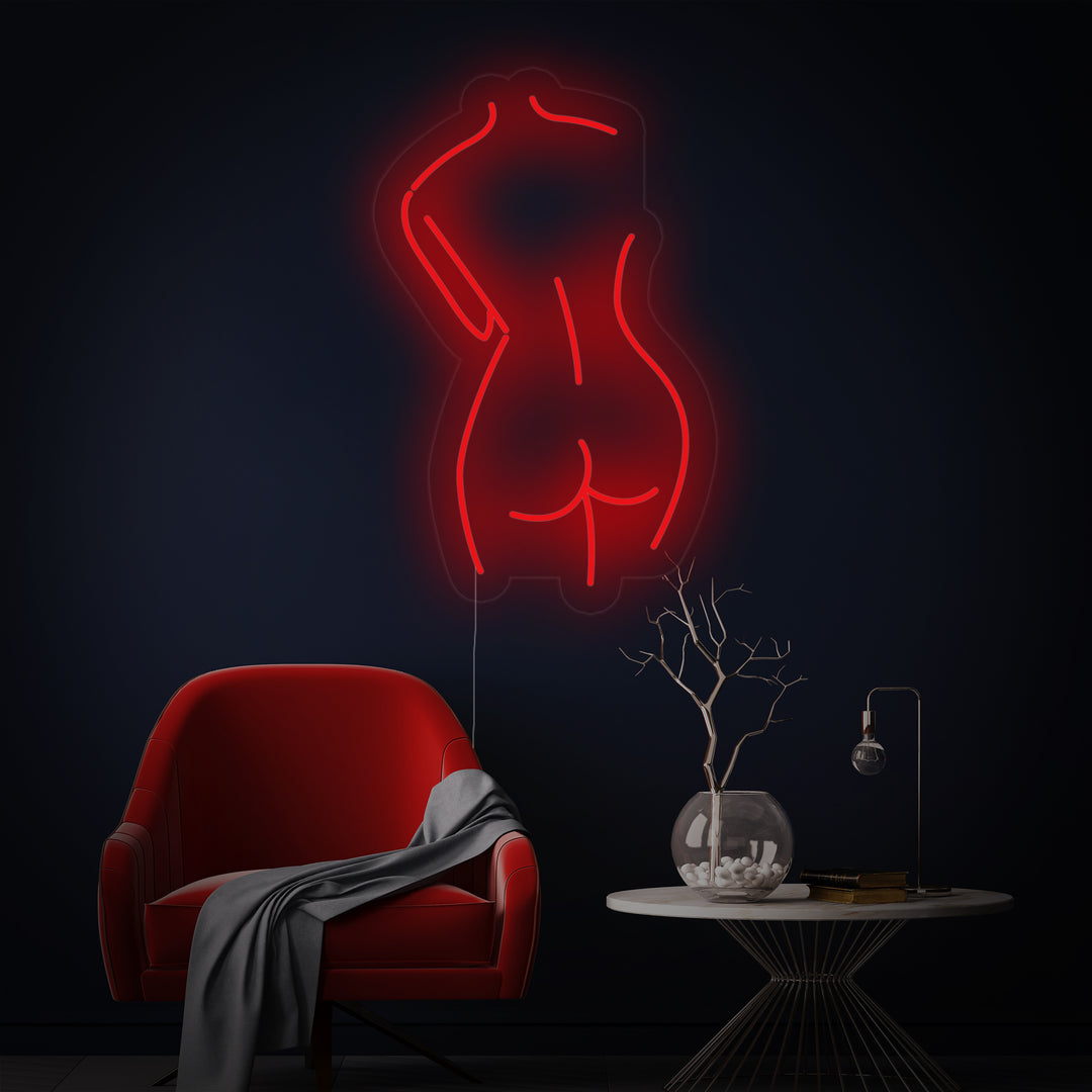 "Silhouette Della Schiena Di Una Signora" Insegna al neon