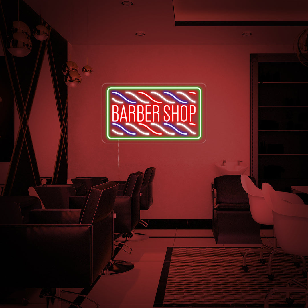 "Taglio Di Capelli, Barber Shop" Insegna al neon